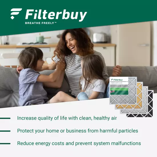 Filterbuy 16x20x4 Pleated Air Filters, Replacement for HVAC AC Furnace (MERV 13)