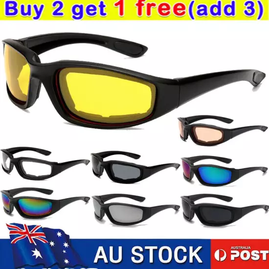 Motorcycle Glasses Riding Wind Resistant Pad Comfortable Jetski Windproof AU