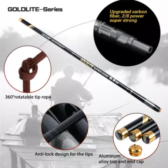 Goture Telescopic Fishing Rod 3.6-7.2M Carbon Fiber Stream Carp Hand Pole