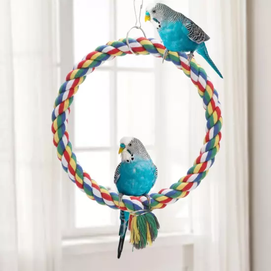 Bird Rope Swing Colorful Perch Climbing Toy for Parrots Budgie Parakeet