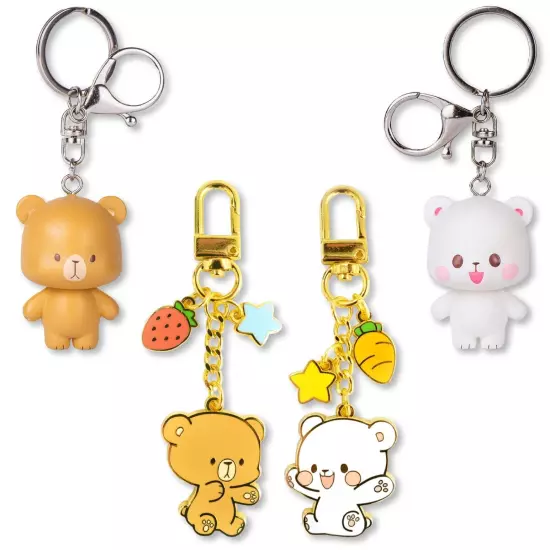 milkmochabear Milk and Mocha Enamel and Figurine Keychain [Choose Variation] NEW