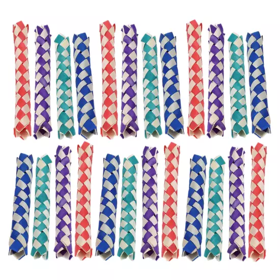 24pcs Finger Traps Birds Parrots Chew Toy Chinese Bamboo Traps DIY Toy for Kids