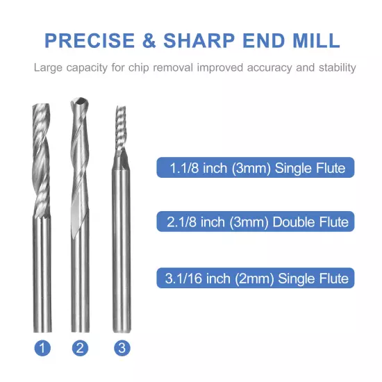 KKmoon 1/8in Shank Router Bit Flute Milling Engraving Carving Y9N2