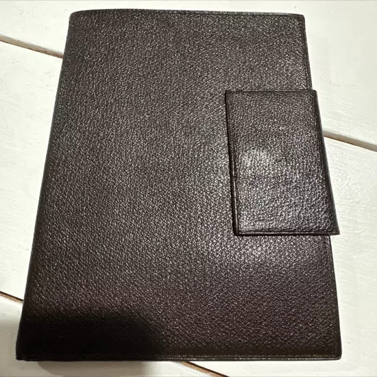 Neiman Marcus Leather Passport Cover Brown Snap Closure, Room For Currency &More