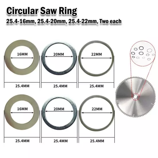 1 Set Circular Saw Rings For Circular Saw Blade Reduction Ring Conversion Rings