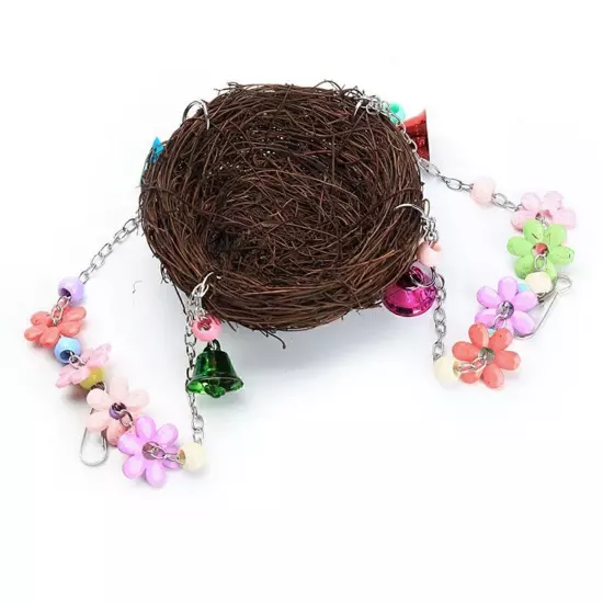 Pet Birds Nest Hammock Swing Toy Cockatiel Parrot Cage Hanging Chew Gift New