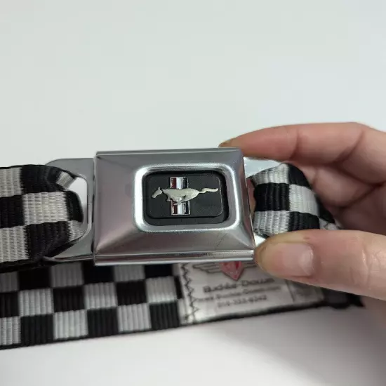 Buckle Down Official Ford Mustang Belt Seatbelt Checkers Adjustable Y2k 90s Gorp