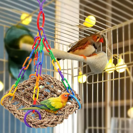 Pet Bird Hanging Toy Parrot Parakeet Budgie Cockatiel Cage Hammock Swing Toy