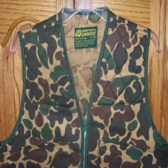 HUNTER'S CHOICE Duck Camo Hunting Shooting Vest 100% Cotton Canvas size Small