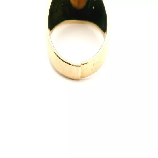 Men's 10K Yellow Gold Tiger's Eye Ring Size 12 8g