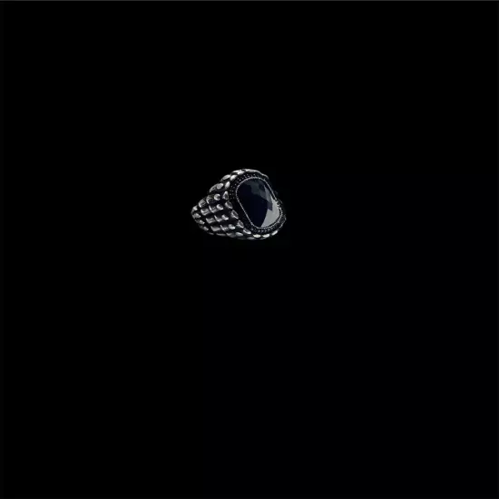 turkish black zircon 925 silver ring