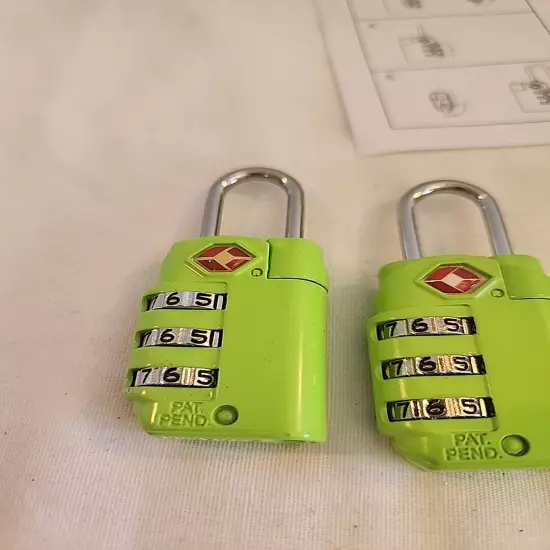 5 Green Combination Luggage Locks TSA Suitcase Padlock 3 Digit Luggage Code