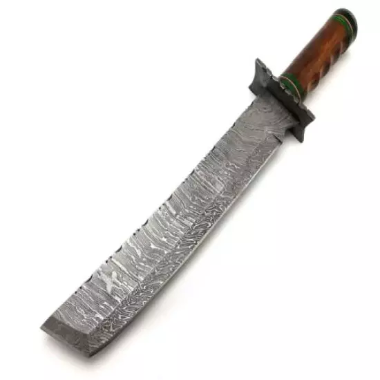 Handmade Damascus Heavy Duty Machete 17 inch with Scabbard Razor Sharp CK2006