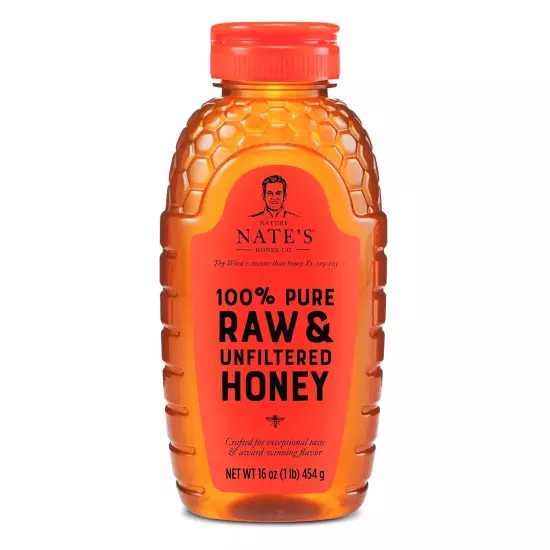 Nature Nate's 100% Pure, Raw & Unfiltered, All-natural Sweetener Honey, 32oz