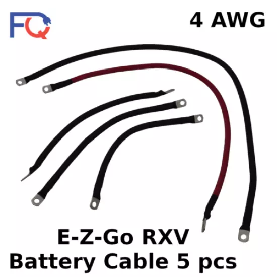 4 AWG EZGO RXV Golf Cart 48V 4 Gauge Battery Cable Wiring Set 5pcs Made in USA