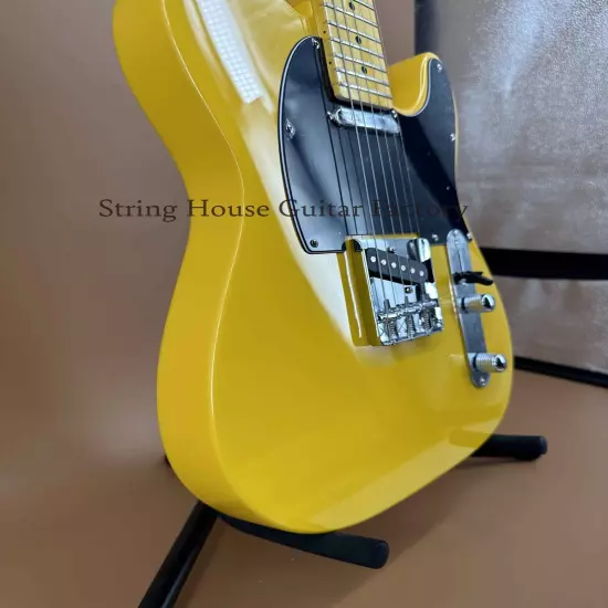 New Yellow Custom TELE Solid Body Electric Guitar Chrome Hardware SS Pickup