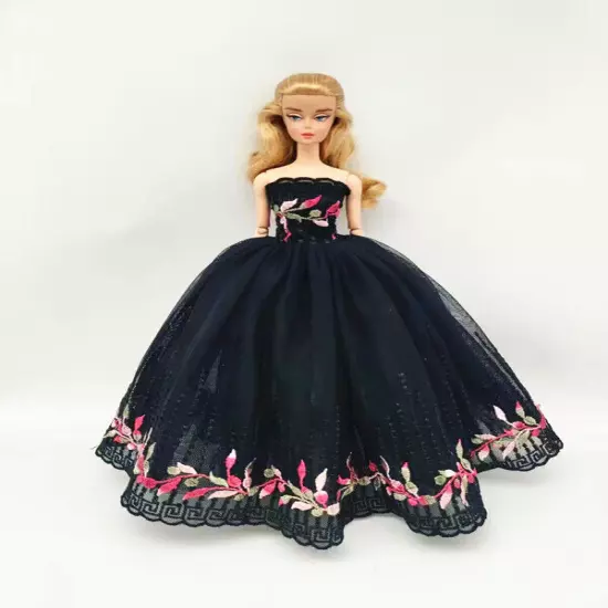 Black Style 1/6 Doll Clothes Handmade Wedding Dress 11.5" Dolls Outfits Gown Toy