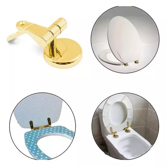 Durable Gold Toilet Hinges with Secure & Adjustable Fittings - Long-l D1P2