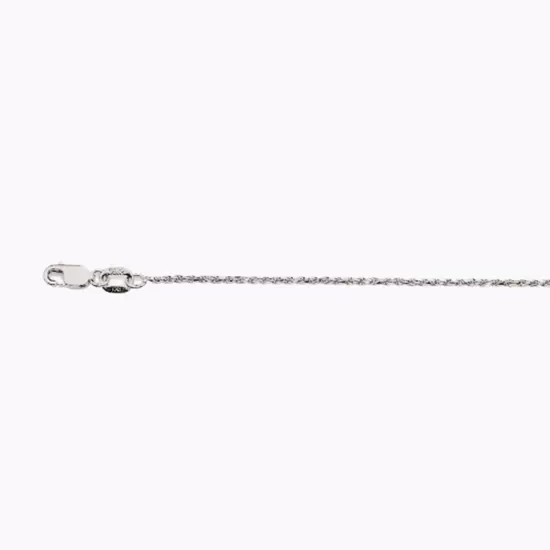 10k White Gold 1mm-12mm Solid D/Cut Rope Chain Necklace Bracelet Size 7"-30"