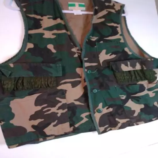 Vintage Game Winner Sportswear Mossy Oak Camo Bird/Duck Hunting Vest Size XL/XXL