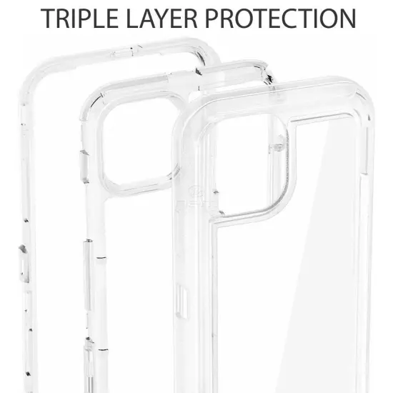 For iPhone 16 PRO MAX 16 PLUS + Clear Transparent Hybrid Case Clip fits Otterbox