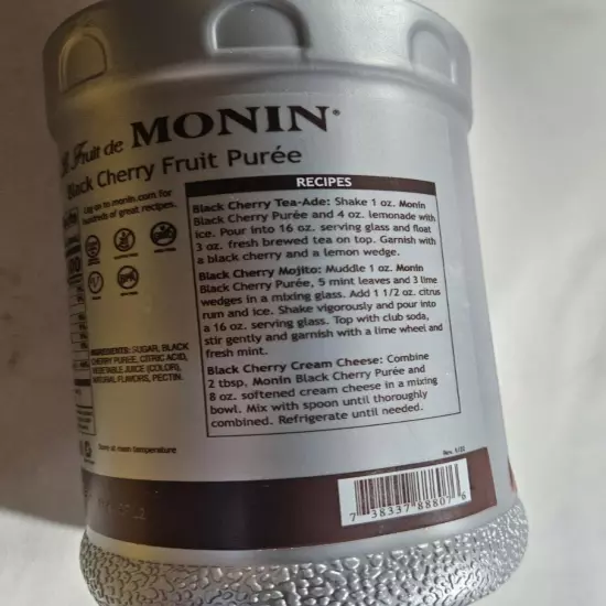 Monin 1 Liter Black Cherry Fruit Puree (EXP: 08/2025)