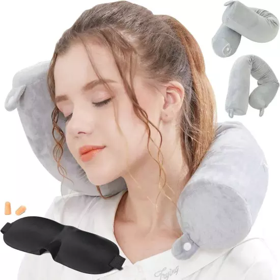 NEW Lucear Twist Memory Foam Travel Pillow Neck Lumbar Support Flexible Compact