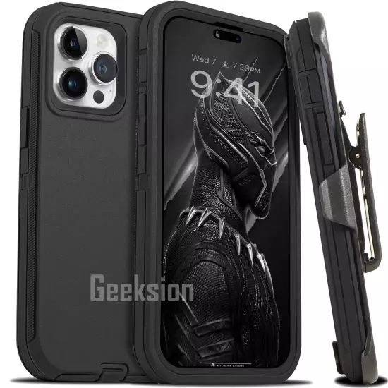 For iPhone 15 14 13 12 11 Plus Pro Max Shockproof Rugged Heavy Duty Case + Clip