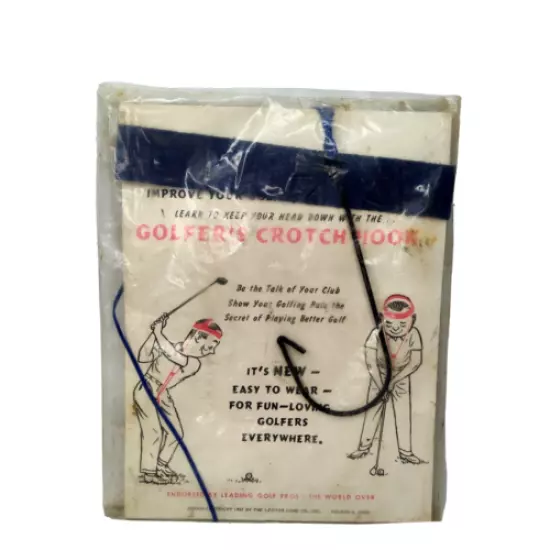 Vintage 1963 Golfers Crotch Hook Golf Gag Gift Lesson Instruction Humor Novelty