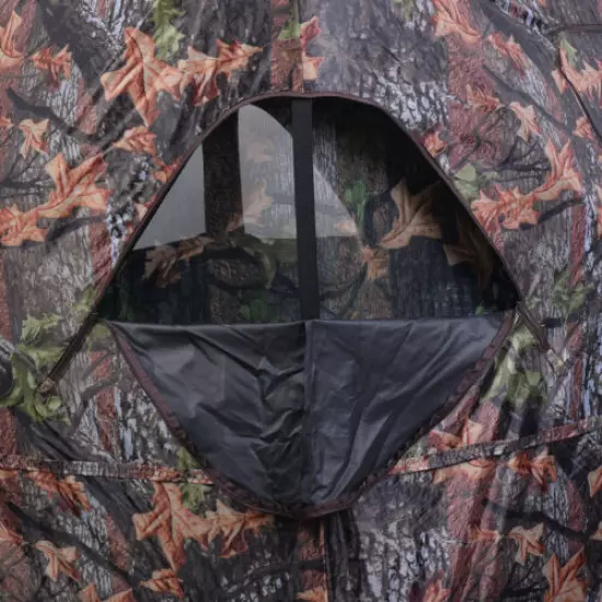 Ground Hunting Blind Portable Deer Pop Up Camo Hunter Weather Proof Mesh Window