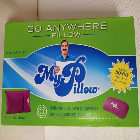 My Pillow Roll N Go Travel Pillow - Pillow Case Included My Pillow Raspberry 