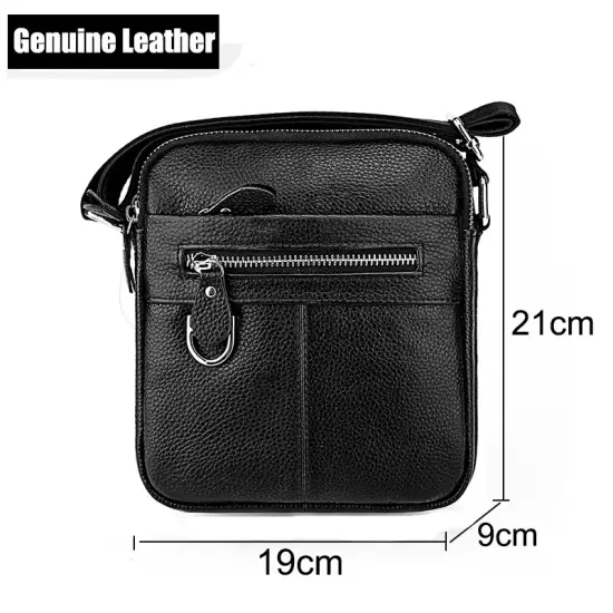 Large-Capacity Shoulder Bag Leather Men'S Messenger Bag Business Commuter Handba