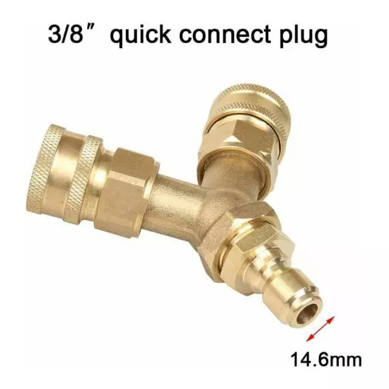 Pressure Washer Tee Splitter Coupler Brass 5000PSI Parts 100% Brand New