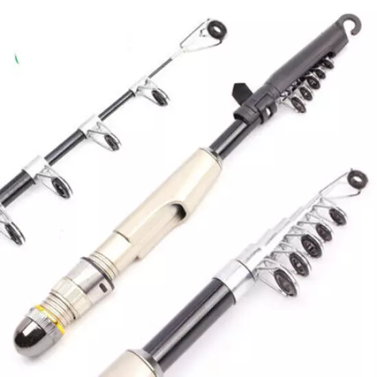 NEW Carbon Fiber Telescopic Fishing Rod Sea Saltwater Portable Spinning Pole