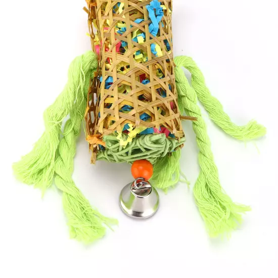 Bamboo Woven Bird Bite Toy Chew Training Paper Silk Cotton Rope Bird Hanging AD5