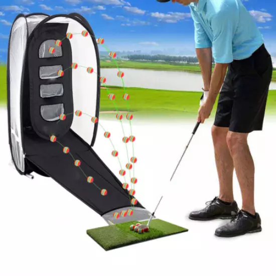 Golf Hitting Net Indoor Outdoor Portable Chipping Practice Aids Auto Ball Return