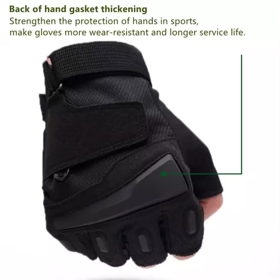 Men's Fingerless Breathable Workout Gloves Tactical Combat Shooting Motorcycl...