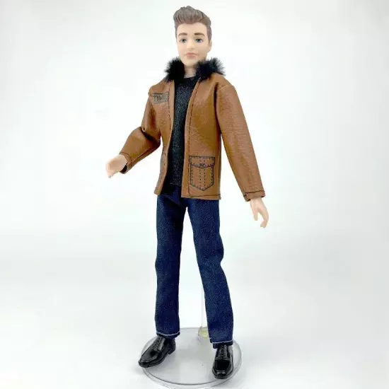 1set 1/6 Male Doll Clothes Brown Leather Coat Black Pants Shoes For 12" Doll Boy