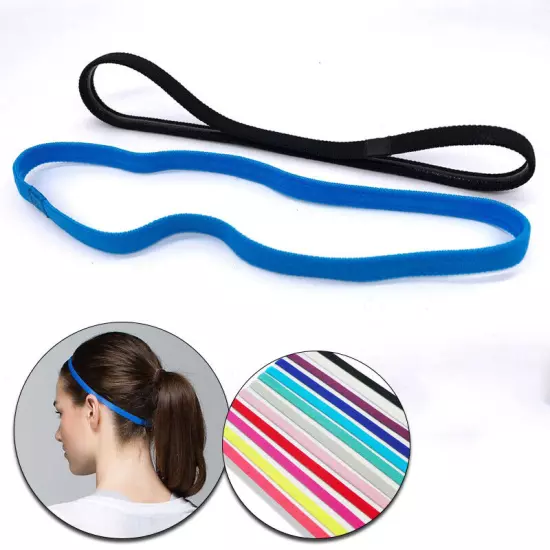 Unisex Sports Elastic Hair Band Headband Rubber Anti-Slip Headwear Hair Band