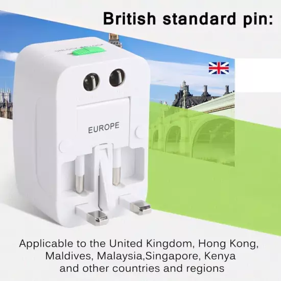 Worldwide Portable Universal Power Adapter, All in One Plug Travel Converter