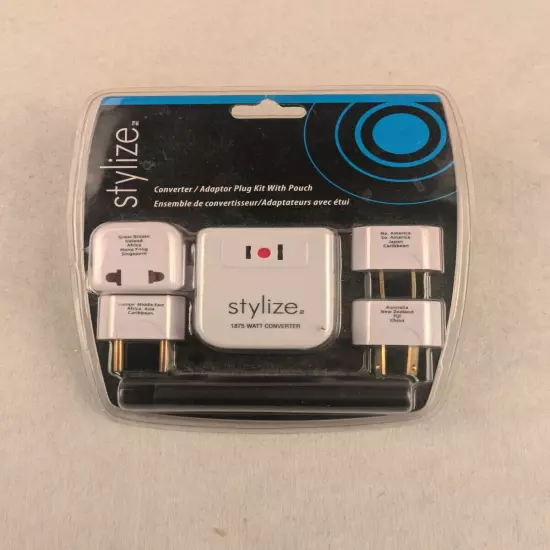 Stylize Converter/Adaptor International Plug Kit With Pouch New Sealed