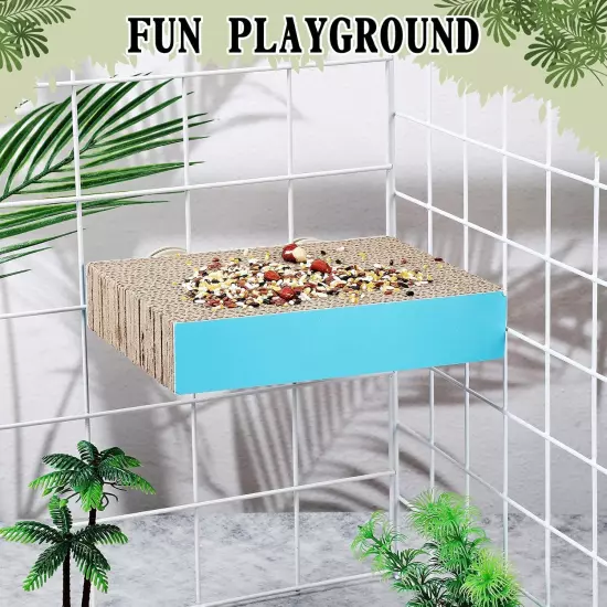 2 Pieces Bird Chew Toy Parrot Cage Perch Cardboard Platform Medium, Brown 