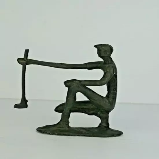 Lining Up The Putt Vintage Abstract Metal Golf Golfer Figurine Statue