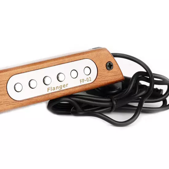 Flanger Wood Acoustic Guitar Sound Hole Magnetic Pickup 6.3mm Female Converter