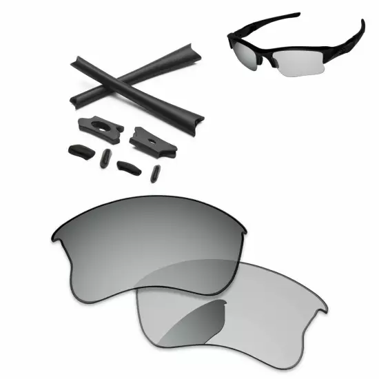 Rubber Kit + Polarized Replacement Lenses For-Oakley Flak Jacket XLJ - Options