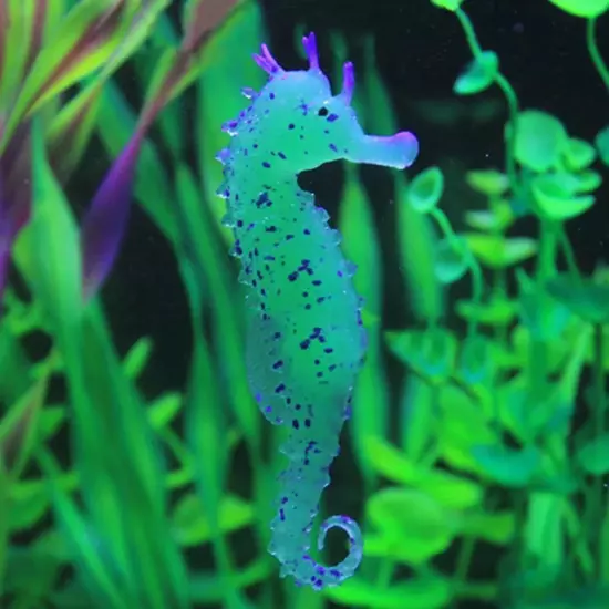 Floating jelly Seahorse Glow Effect Aquarium Fish Tank Ornament Decoration~ I3S9