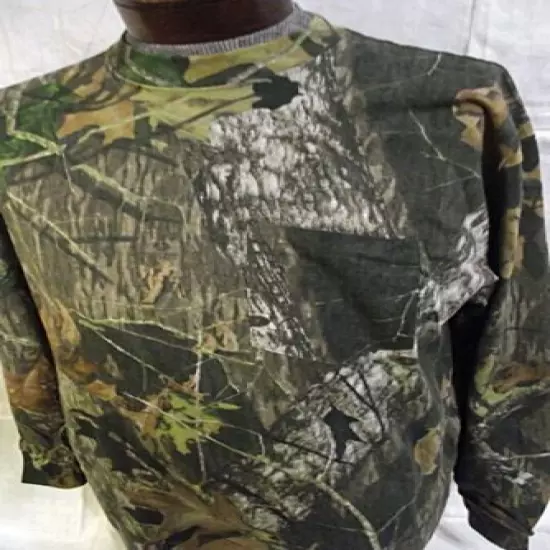 CAMO Mossy Oak Mens Camo Camouflage Long Sleeve Tee Shirt Lg Break Up