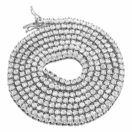 Single Row Illusion Set 1.25 CT Diamond Tennis Chain Necklace Yellow/White Go...