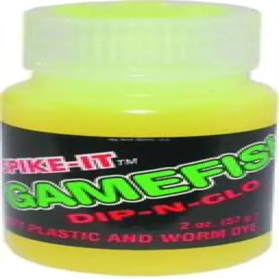 Spike It Hunting Dip N Glo Gamefish Chartreuse Worm Dye 2001