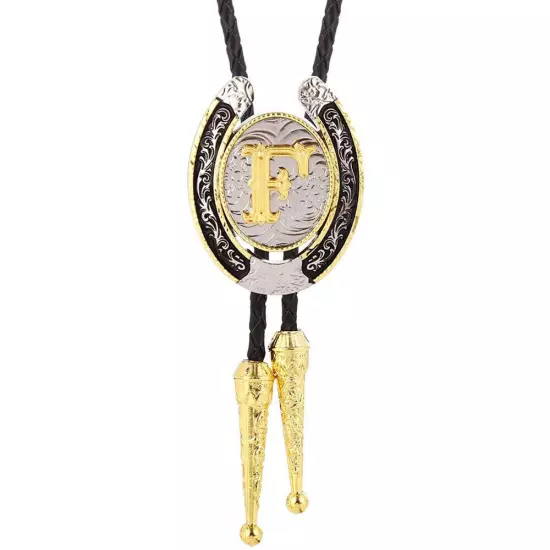 Bolo Tie for Men- Golden Initial Letter A to Z Western Cowboy Bolo Tie for Women